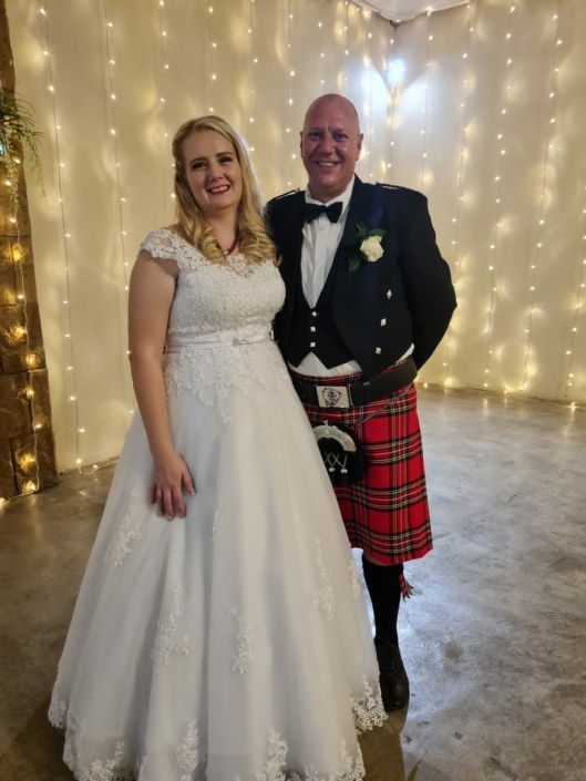 Day you get married in Prince Charlie jacket & tartan kilt